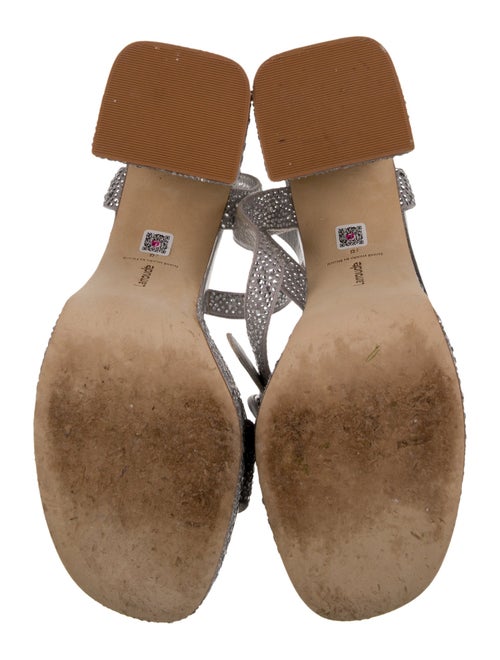 Larroude Suede Crystal Embellishments Sandals