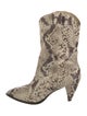Larroude Snakeskin Animal Print Western Boots