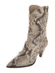 Larroude Snakeskin Animal Print Western Boots