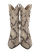 Larroude Snakeskin Animal Print Western Boots