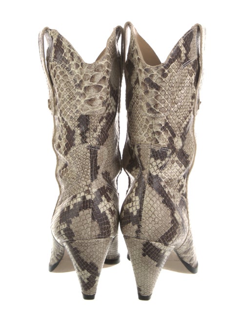 Larroude Snakeskin Animal Print Western Boots