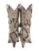 Larroude Snakeskin Animal Print Western Boots