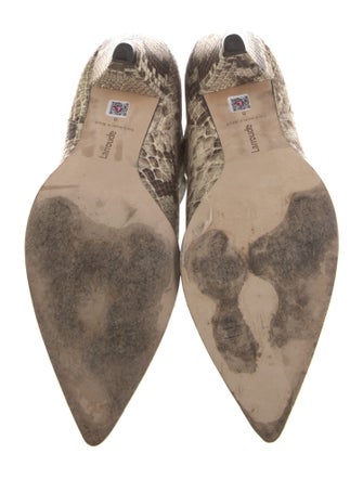 Larroude Snakeskin Animal Print Western Boots