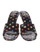 Larroude Patent Leather Floral Print Slides