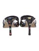 Larroude Patent Leather Floral Print Slides