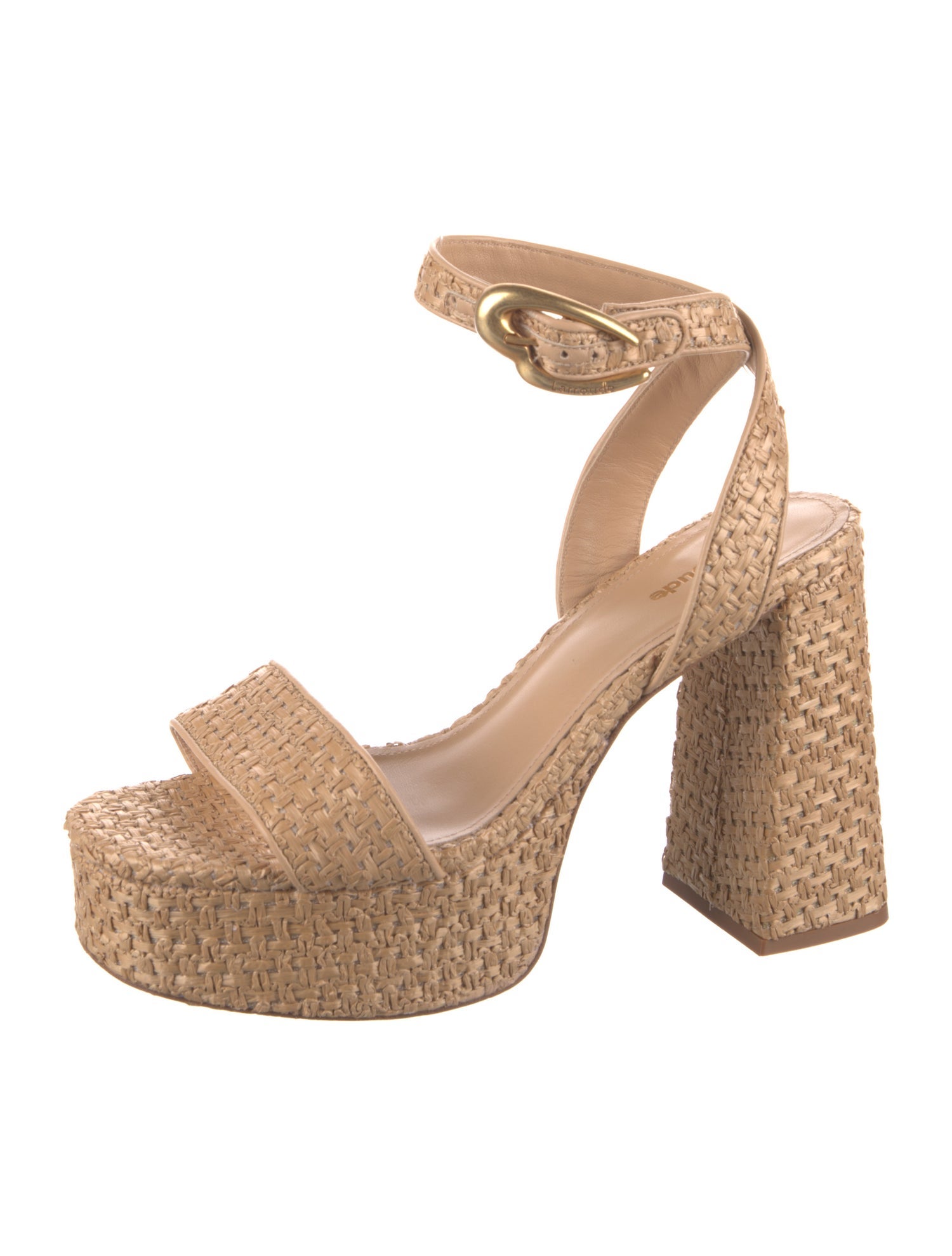 Larroude Raffia Sandals