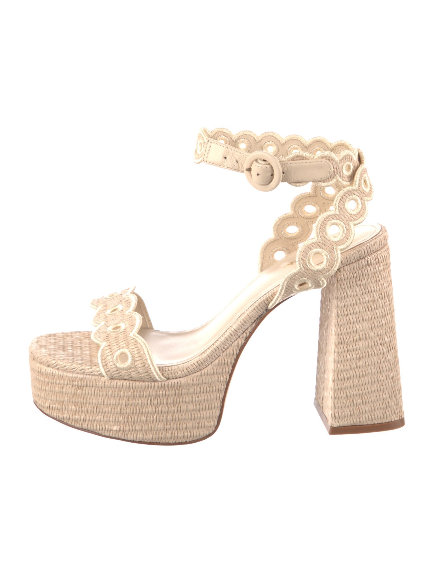 Larroude Raffia Sandals