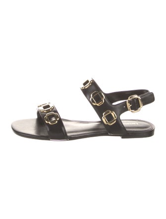 Larroude Leather Studded Accents Gladiator Sandals