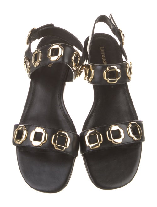 Larroude Leather Studded Accents Gladiator Sandals