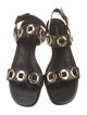 Larroude Leather Studded Accents Gladiator Sandals