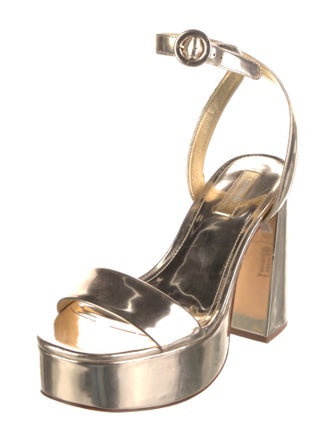 Larroude Patent Leather Sandals