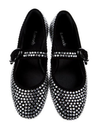 Larroude Suede Mary Jane Flats