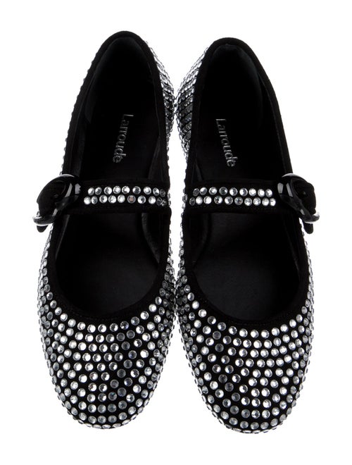 Larroude Suede Mary Jane Flats