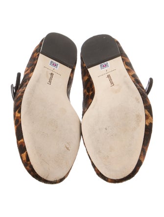 Larroude Ponyhair Animal Print Mary Jane Flats