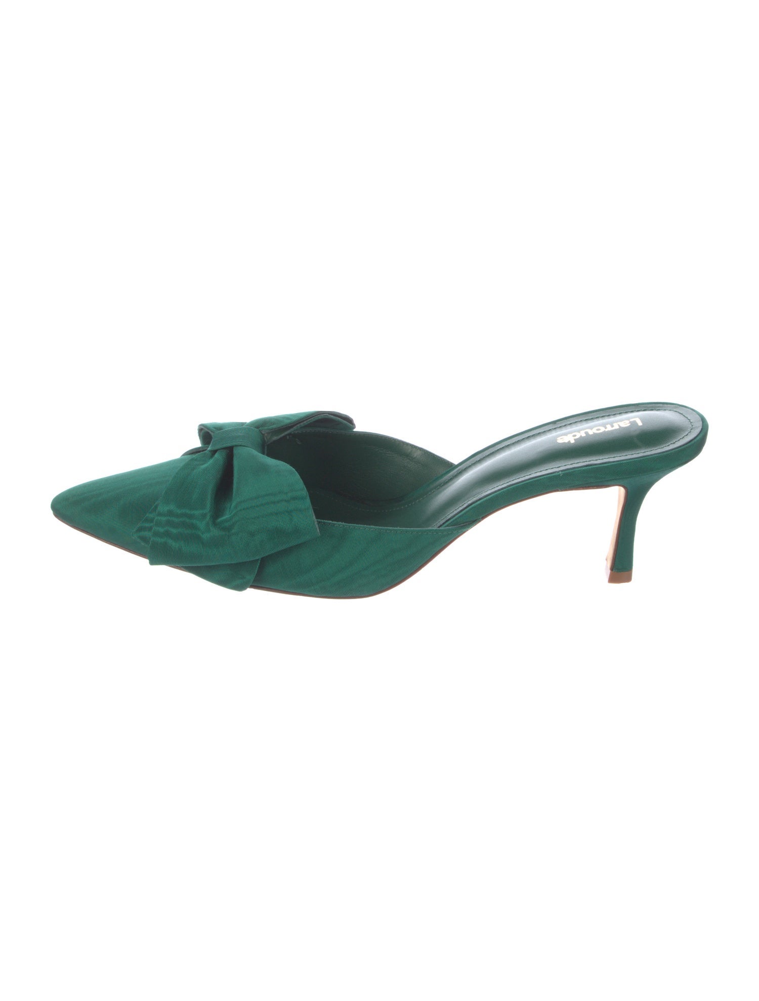 Larroude Satin Bow Accents Mules
