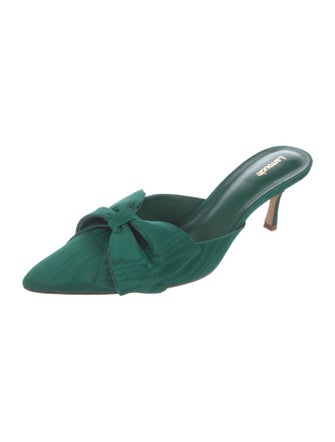 Larroude Satin Bow Accents Mules