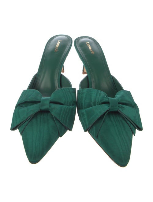 Larroude Satin Bow Accents Mules