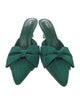 Larroude Satin Bow Accents Mules