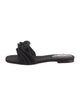 Larroude Canvas Ruffle Embellishment Slides