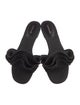 Larroude Canvas Ruffle Embellishment Slides