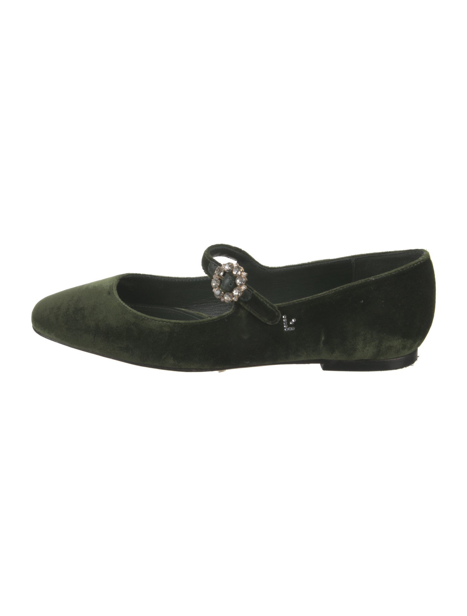 Larroude Velvet Mary Jane Flats