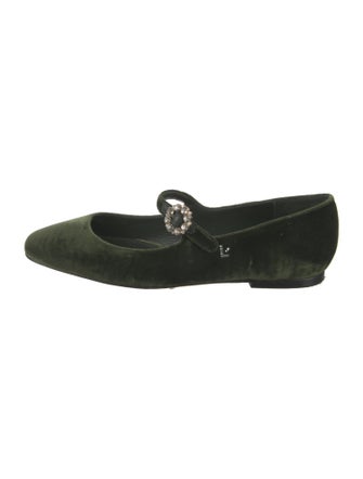 Larroude Velvet Mary Jane Flats