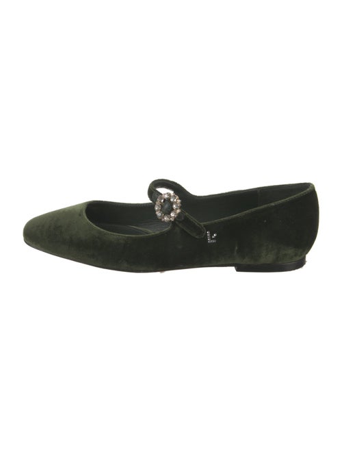 Larroude Velvet Mary Jane Flats