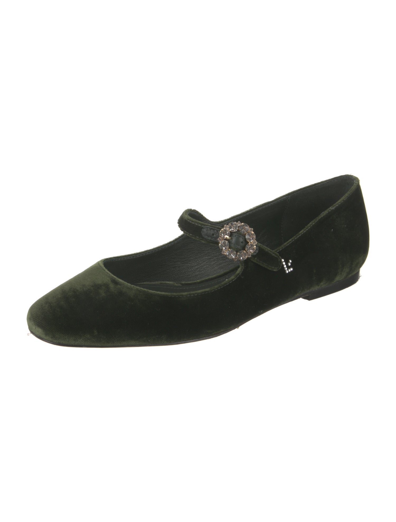 Larroude Velvet Mary Jane Flats