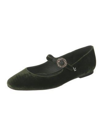 Larroude Velvet Mary Jane Flats