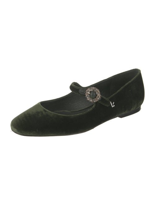 Larroude Velvet Mary Jane Flats