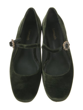 Larroude Velvet Mary Jane Flats