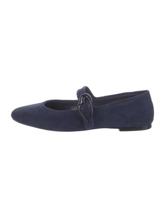 Larroude Suede Mary Jane Flats