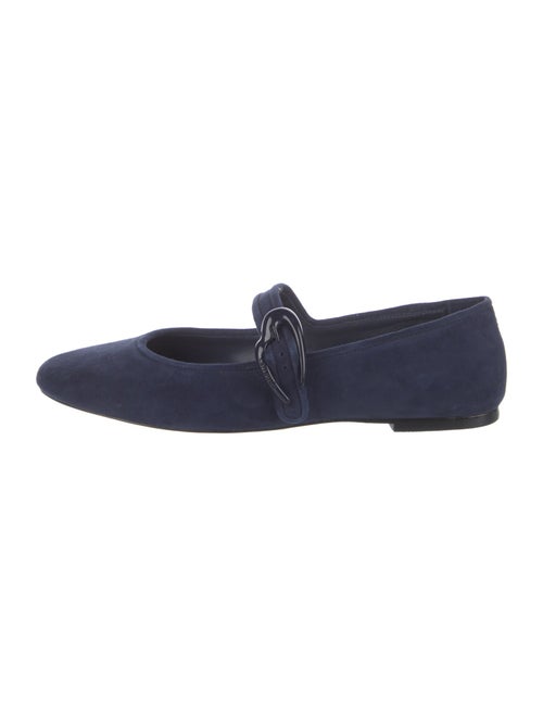 Larroude Suede Mary Jane Flats