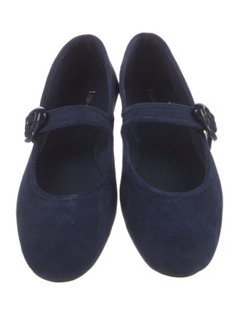 Larroude Suede Mary Jane Flats
