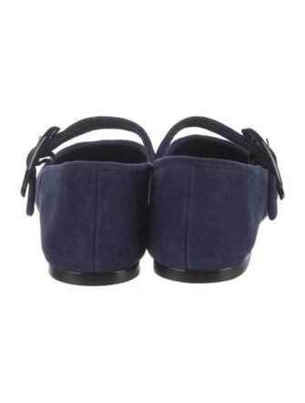 Larroude Suede Mary Jane Flats