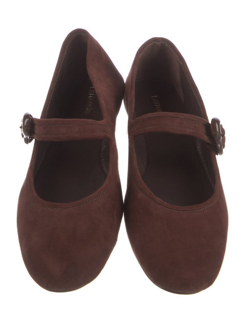 Larroude Suede Mary Jane Flats