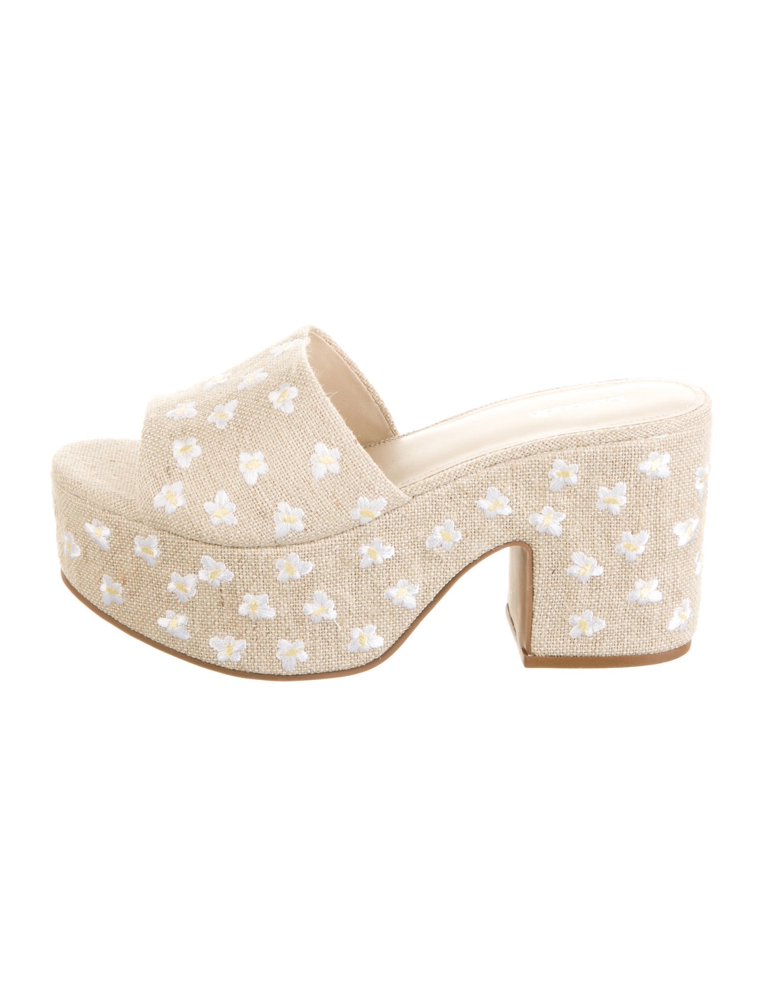 Larroude Canvas Floral Print Slides