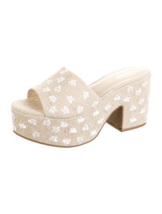 Larroude Canvas Floral Print Slides