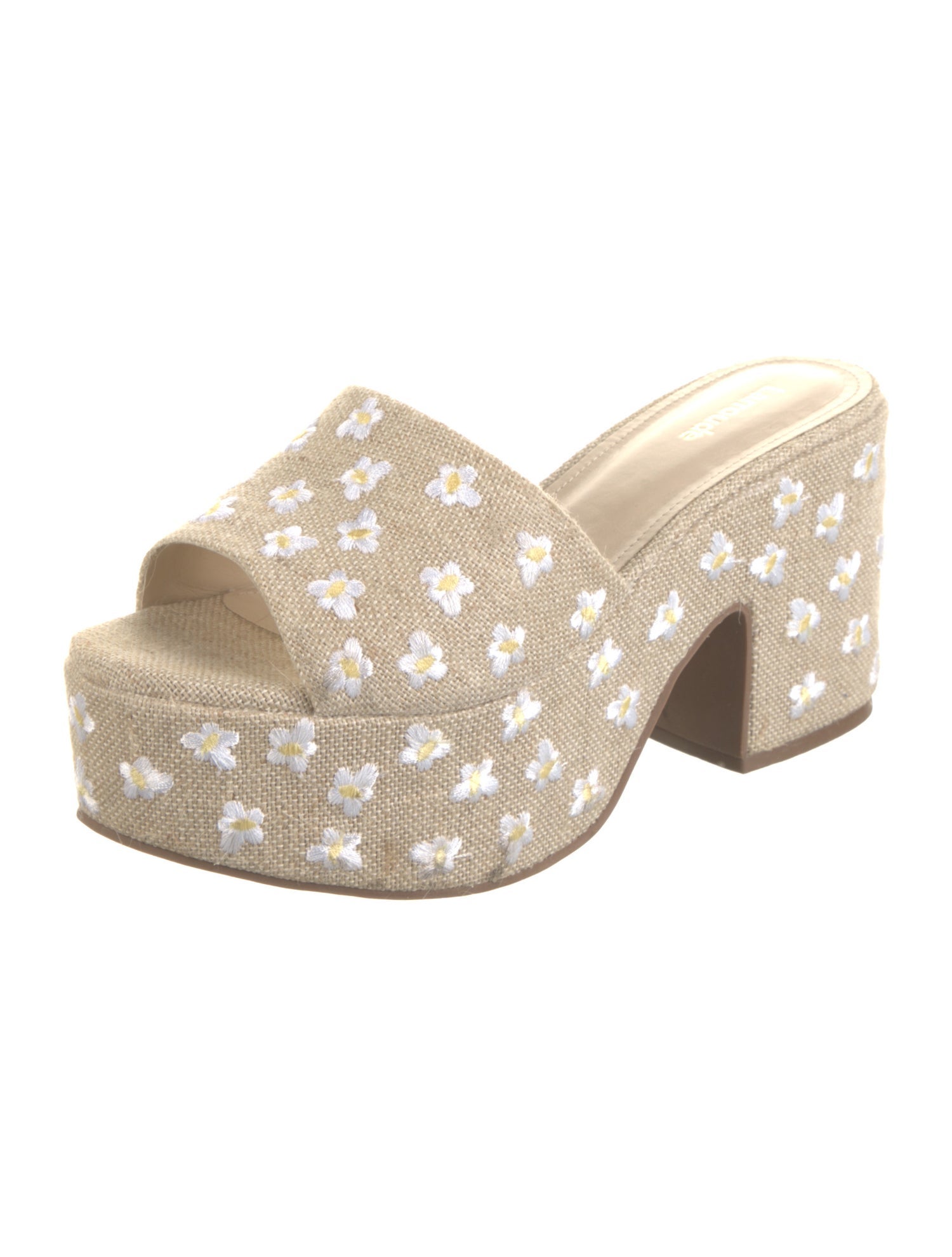 Larroude Canvas Patterned Slides