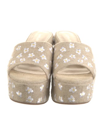 Larroude Canvas Patterned Slides