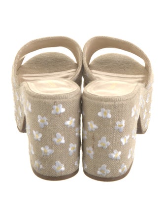 Larroude Canvas Patterned Slides