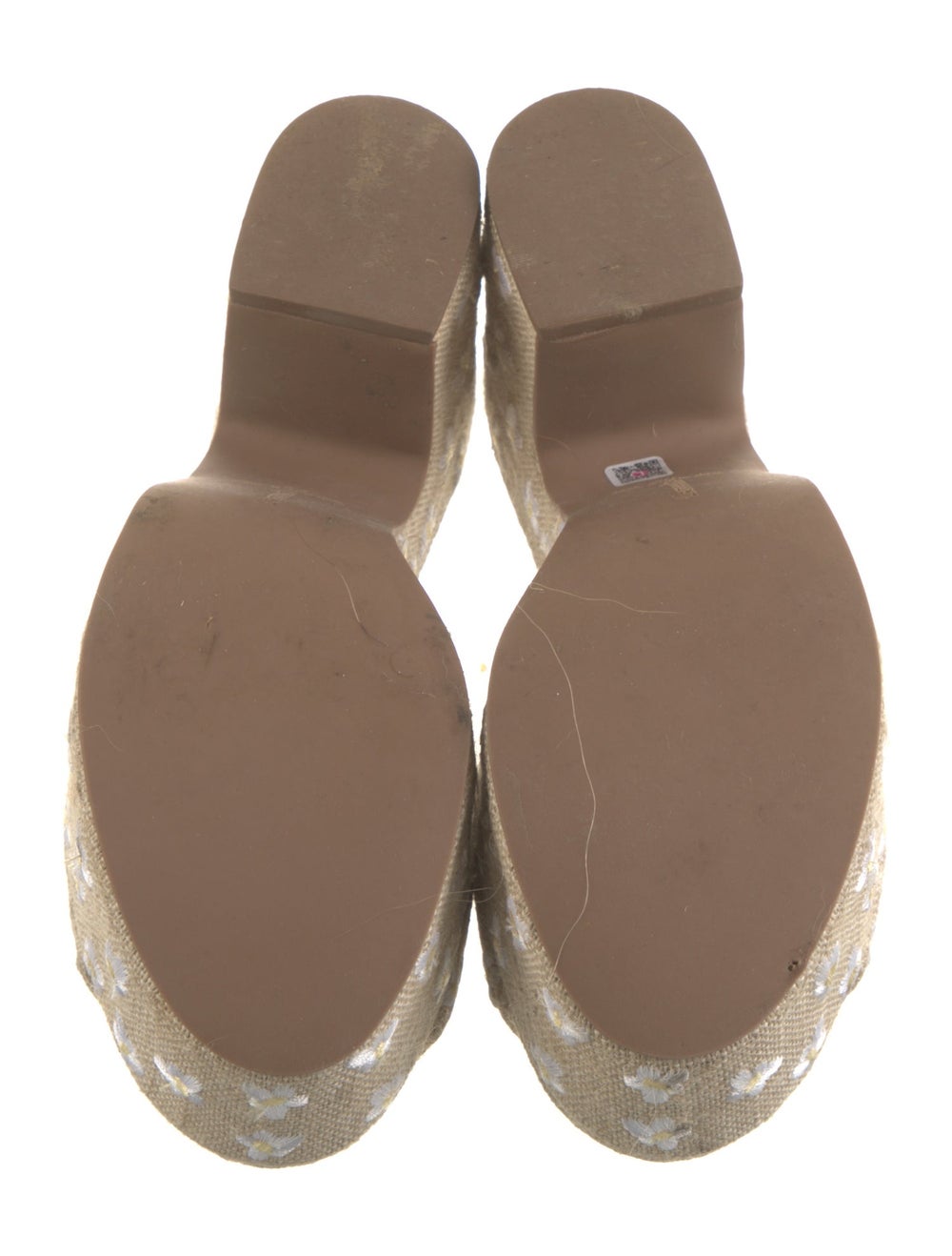 Larroude Canvas Slides Neutrals Patterned Embroid… - image 5