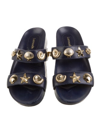 Larroude Leather Slides