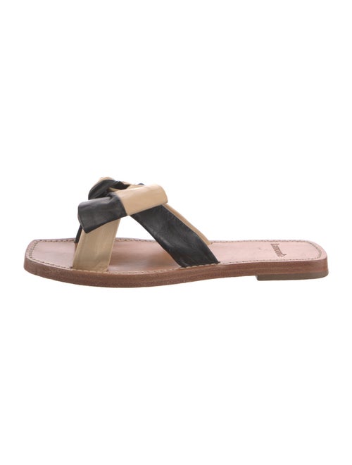 Larroude Leather Colorblock Pattern Slides