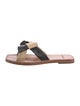 Larroude Leather Colorblock Pattern Slides