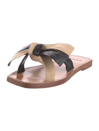 Larroude Leather Colorblock Pattern Slides