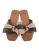 Larroude Leather Colorblock Pattern Slides