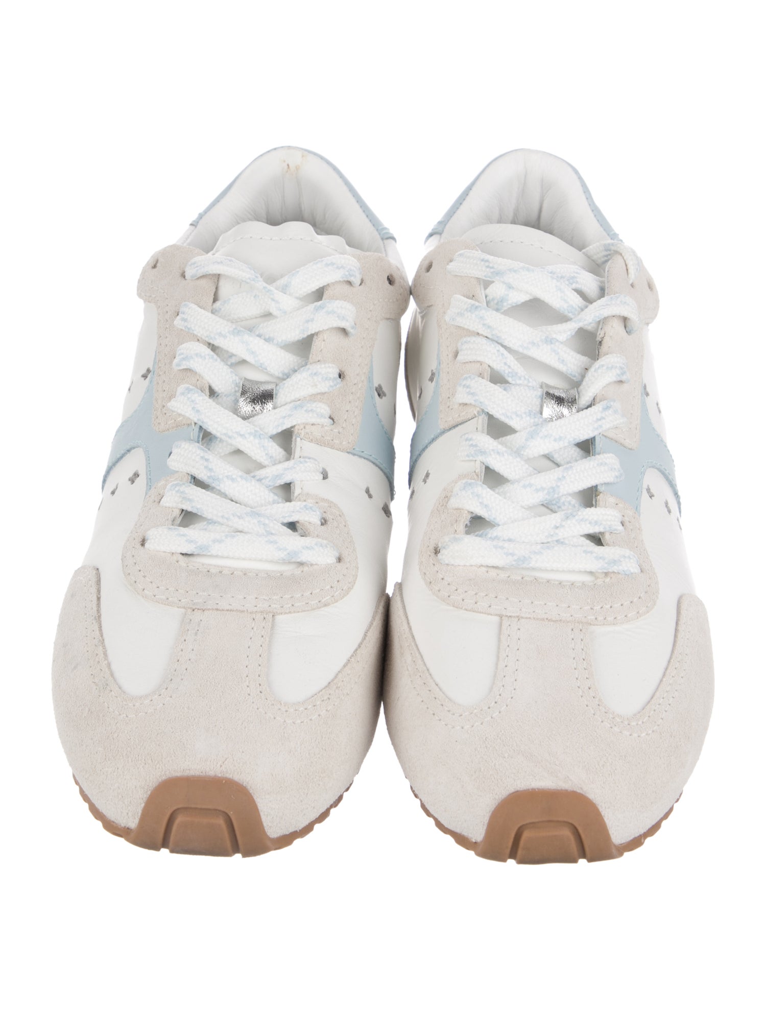 Larroude Leather Colorblock Pattern Sneakers