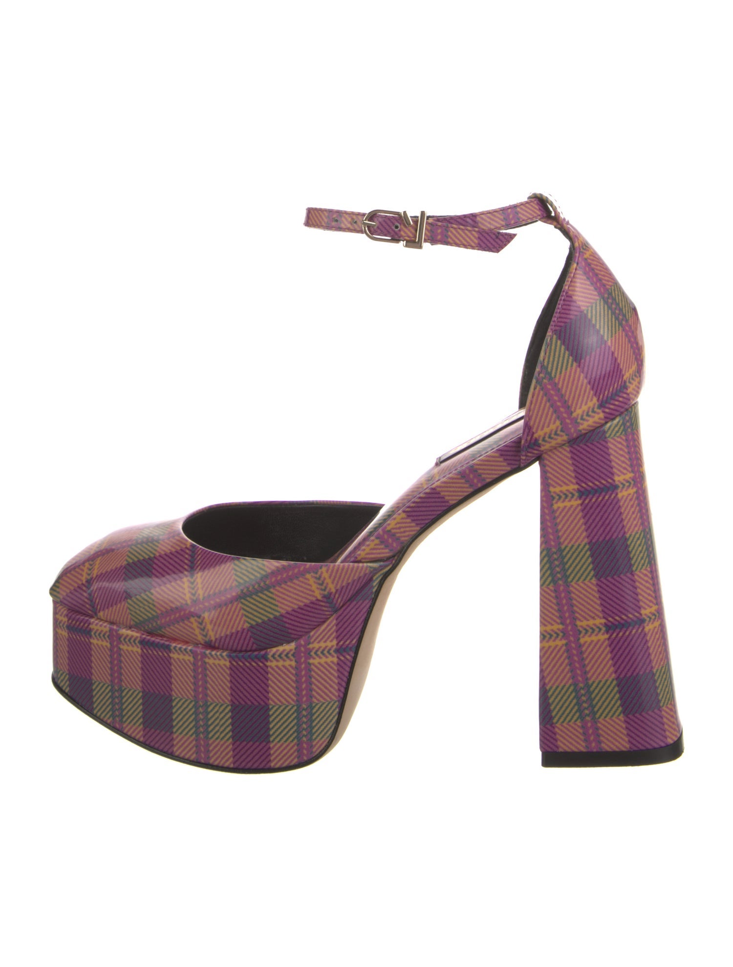 Larroude Patent Leather Printed D'Orsay Pumps