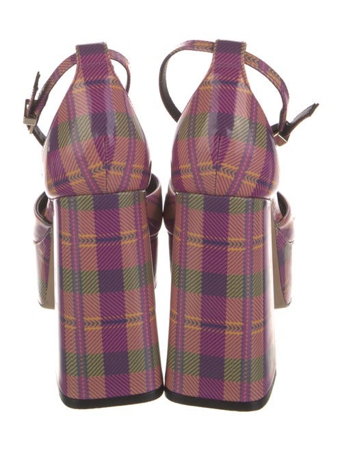 Larroude Patent Leather Printed D'Orsay Pumps